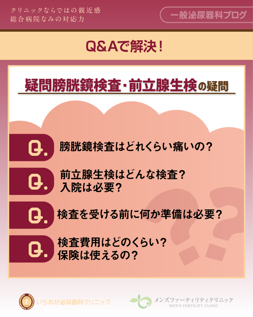 Q&Aで解決!膀胱鏡検査・前立腺生検のよくある疑問