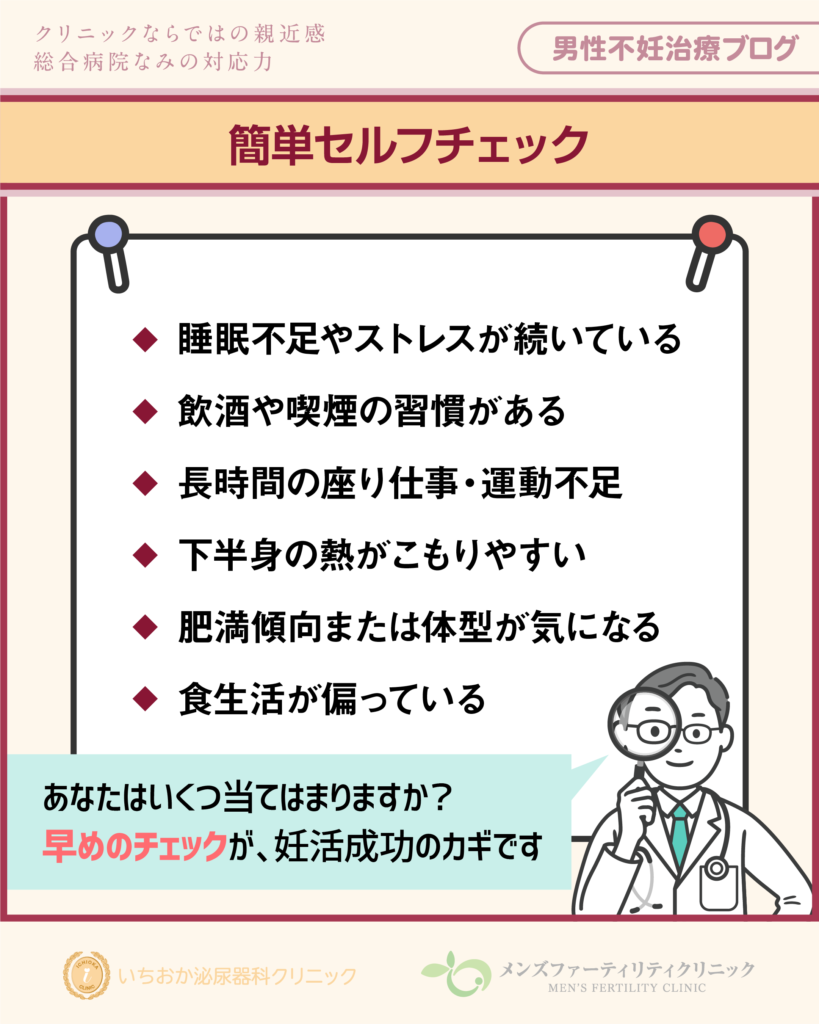 あなたはいくつ当てはまりますか? 簡単セルフチェック