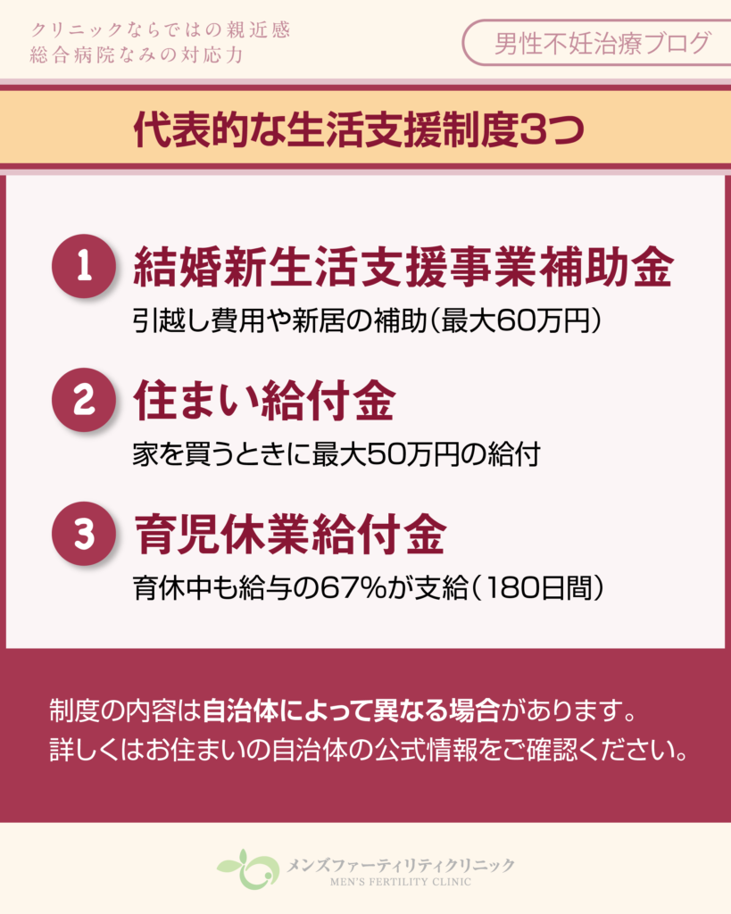 代表的な支援制度3つ
