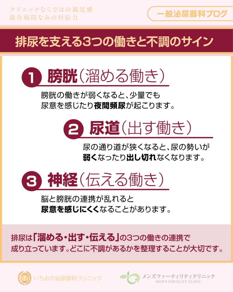 排尿を支える「3つの場所」と不調のサイン