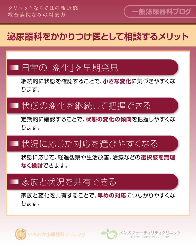 泌尿器科をかかりつけ医として相談するメリットとは？