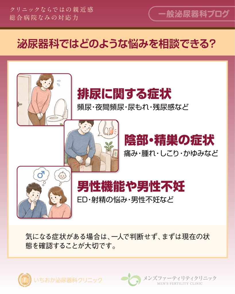 泌尿器科ではどのような悩みを相談できる？