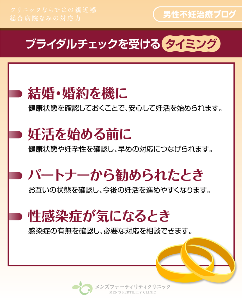 ブライダルチェックを受けるタイミング